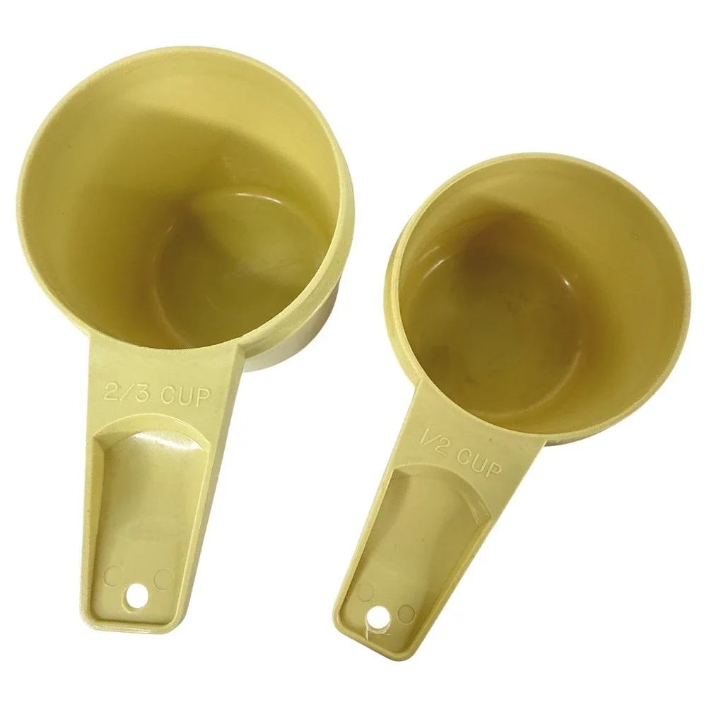 Harvest Gold Tupperware Measuring Cups For Baking Complete Set 6 Vintage Nesting